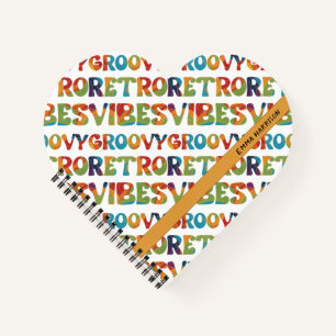 Groovy Retro Vibes Multicolor Cute 70s-Inspired Notebook