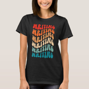 Groovy Retro Writting Girl Retro 70s Hippie Boho V T-Shirt