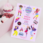 Groovy Roller Disco girl Purple Party Retro Invitation<br><div class="desc">Groovy Birthday girl party invitation theme for your perfect 80's 90's Roller Disco Millennial Retro celebration sweet 16. Original artwork by Caroline Bonne Müller.</div>