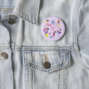 Groovy Roller Disco Lila Party Millennial Retro 2 Inch Round Button