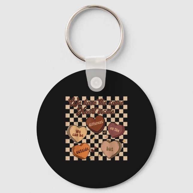 Groovy same heart inside juneteenth black history keychain (Front)