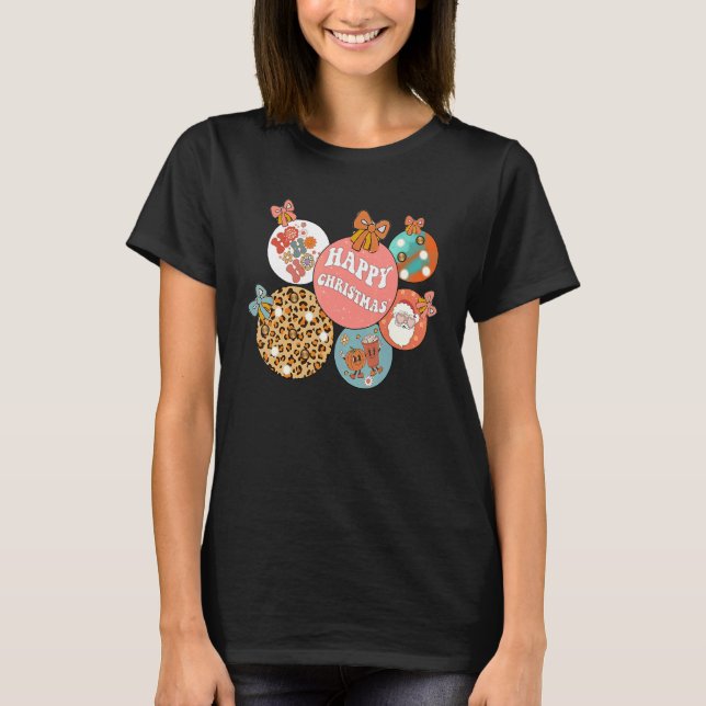 Groovy Santa Christmas  Ho Ho Ho Pumpkin Face Wome T-Shirt (Front)