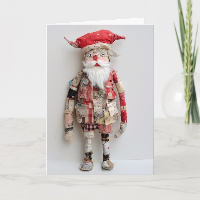 Groovy Santa Doll Fibre Art Sewing Quilting Crafty Card (Front)