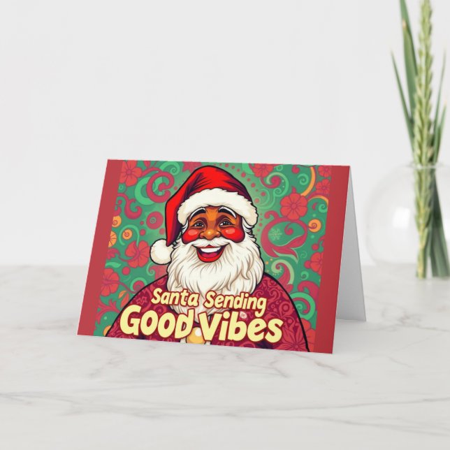 Groovy Santa Holiday Card (Front)