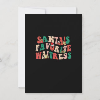 Groovy Santa's Favourite Waitress Merry Christmas Invitation