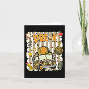 Groovy School Bus Camo Pre K Back To School Boys Card