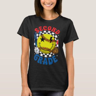 Groovy Second Grade Team Softll First Day Of Schoo T-Shirt