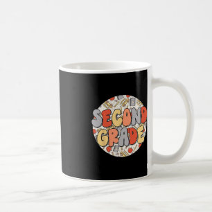 Groovy Second Grade Vibes Retro Teachers Kids Back Coffee Mug