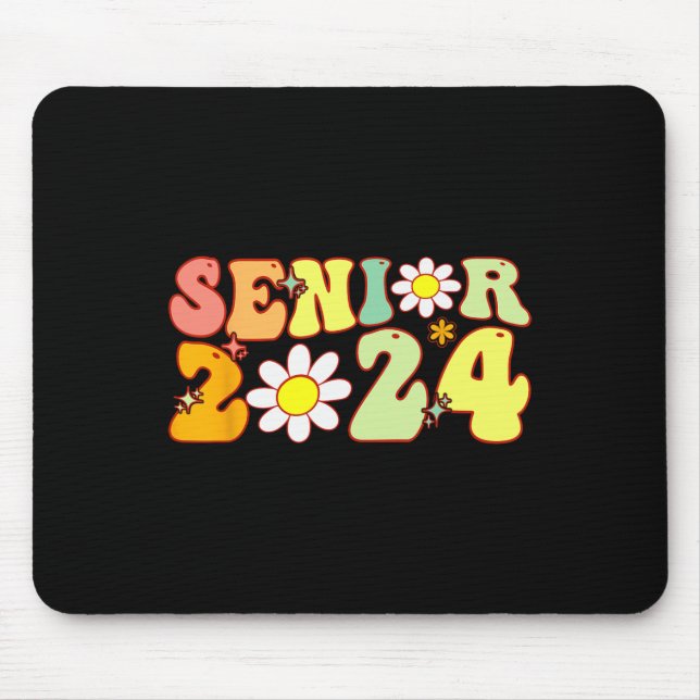 Groovy Senior 2024 Back To School Graduation Class Mouse Pad (Front)