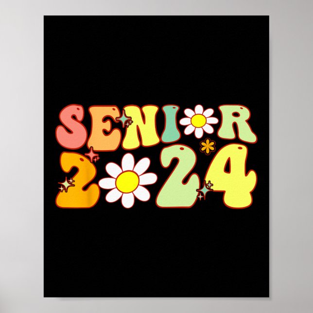 Groovy Senior 2024 Back To School Graduation Class Poster (Front)