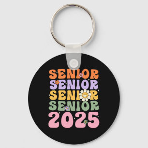 Groovy Senior 2025 Cl Of 2025 Ck To School Graduat Keychain