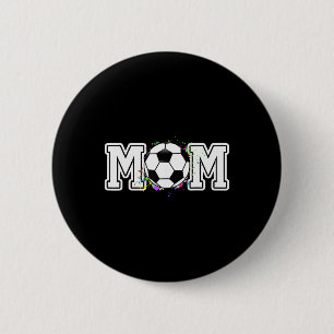 Groovy Senior Mom Soccer Senior Player Graduation 2 Inch Round Button