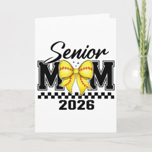 Groovy Senior Mom Softll Cl Of 2026 Coquette Bow M Card