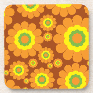 Groovy Seventies Flowers Coaster