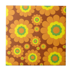 Groovy Seventies Flowers Tile
