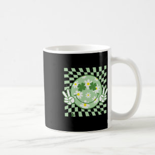 Groovy Shamrock Smile Face St Patricks Day Men Kid Coffee Mug