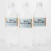 Groovy Shes Ready to Pop Retro Dusty Blue 