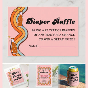 Groovy Shes Ready to Pop Retro Dusty Rose Enclosure Card
