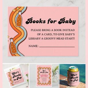 Groovy Shes Ready to Pop Retro Dusty Rose Enclosure Card
