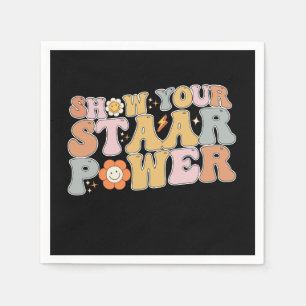 Groovy Show Your STAAR Power Test Testing Day Napkin