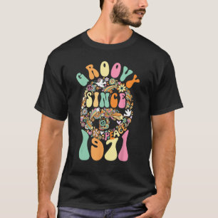 Groovy Since 1971 Peace For Vintage Birthday Party T-Shirt