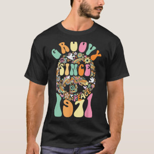 Groovy Since 1971 Peace For Vintage Birthday Party T-Shirt