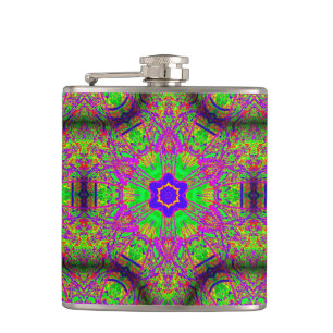 groovy six-point blue star hip flask