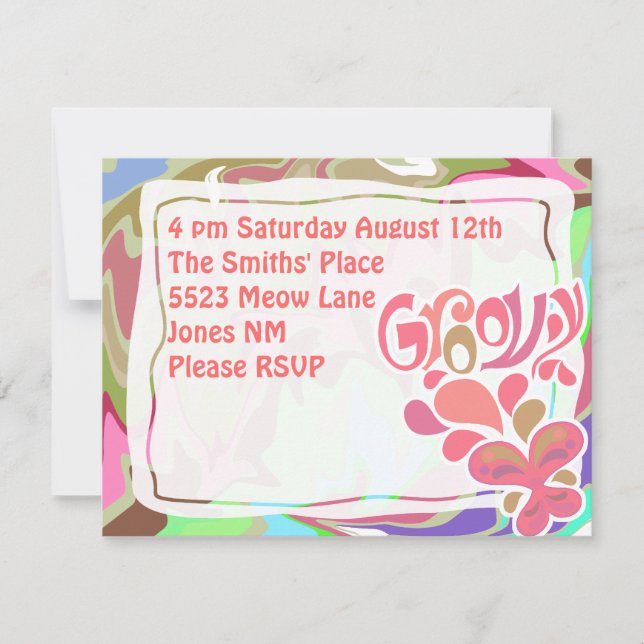 Groovy Sixties Party Invitation (Front)
