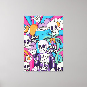 Groovy skeleton canvas print
