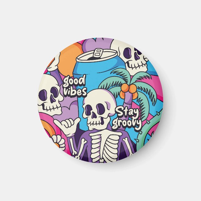 Groovy skeleton magnet (Front)
