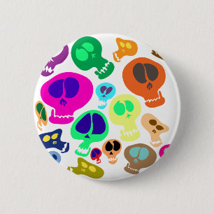 Groovy Skulls 2 Inch Round Button