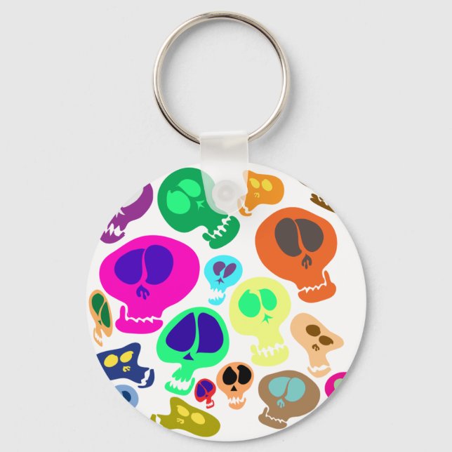 Groovy Skulls Keychain (Front)