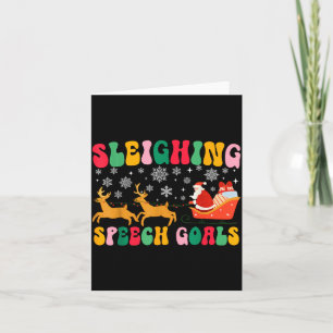 Groovy Sleighing Speech Goal Reindeer Christmas Sp Card