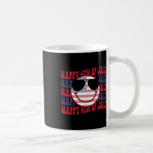 Groovy Smiling Face American 4th Of July  Coffee Mug
