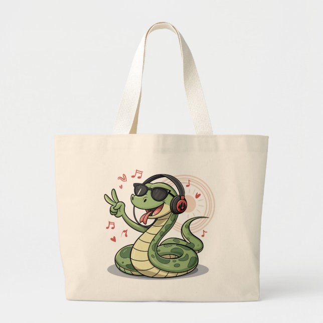 Groovy Snake Beats with Music Funny Bags Design (Front)