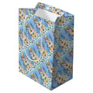 GROOVY SNOWMAN, PEACE SIGN CHRISTMAS GIFT BAG