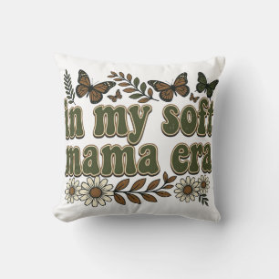 Groovy Soft Mama Era Distressed Aesthetic Graphic Throw Pillow