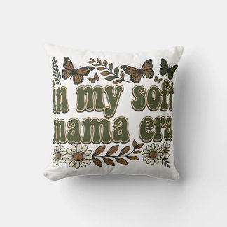 Groovy Soft Mama Era Distressed Aesthetic Graphic Throw Pillow