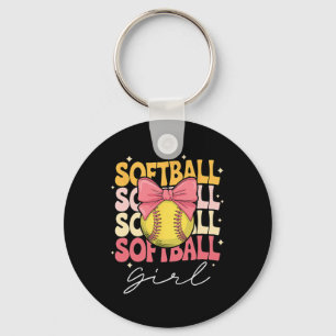 Groovy Softll Girl Girls Coquette Bow Softll _2 Keychain