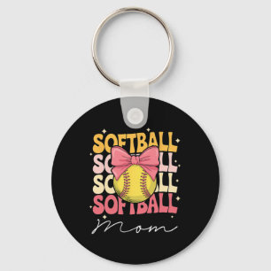 Groovy Softll Mom Mother Coquette Bow Softll Keychain