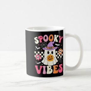 Groovy Soky Vibes Retro Ghost Holding Pumpkin Hall Coffee Mug