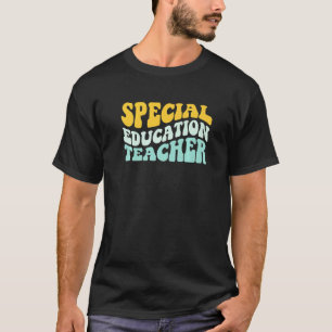 Groovy Special Education Teacher Retro Style Back  T-Shirt