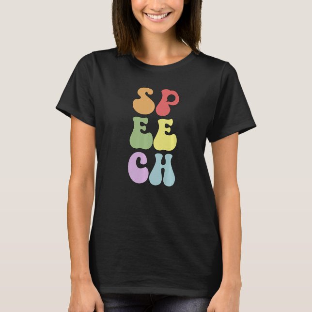 Groovy Speech Language Pathologist SLP Premium T-Shirt (Front)