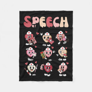 Groovy Speech Therapy Valentine's Day Heart Slp Va Fleece Blanket