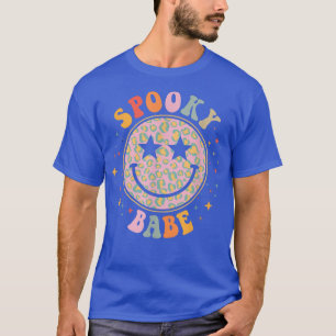 Groovy Spooky Babe Face Happy Halloween Costume Re T-Shirt