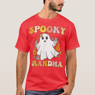 Groovy Spooky Grandma Ghost Boo Halloween Costume  T-Shirt