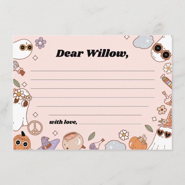 Groovy Spooky Halloween Birthday Time Capsule Card (Front)