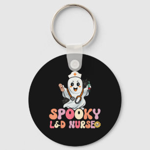 Groovy Spooky Labour and Delivery Nurse Halloween Keychain