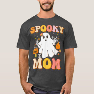Groovy Spooky Mom Ghost Boo Halloween Costume Retr T-Shirt