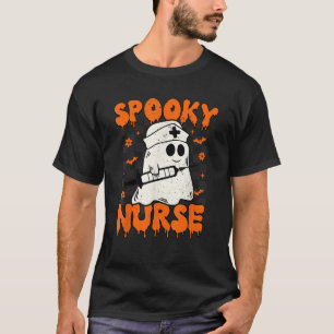 Groovy Spooky Nurse Retro Halloween Nurse Fall Scr T-Shirt